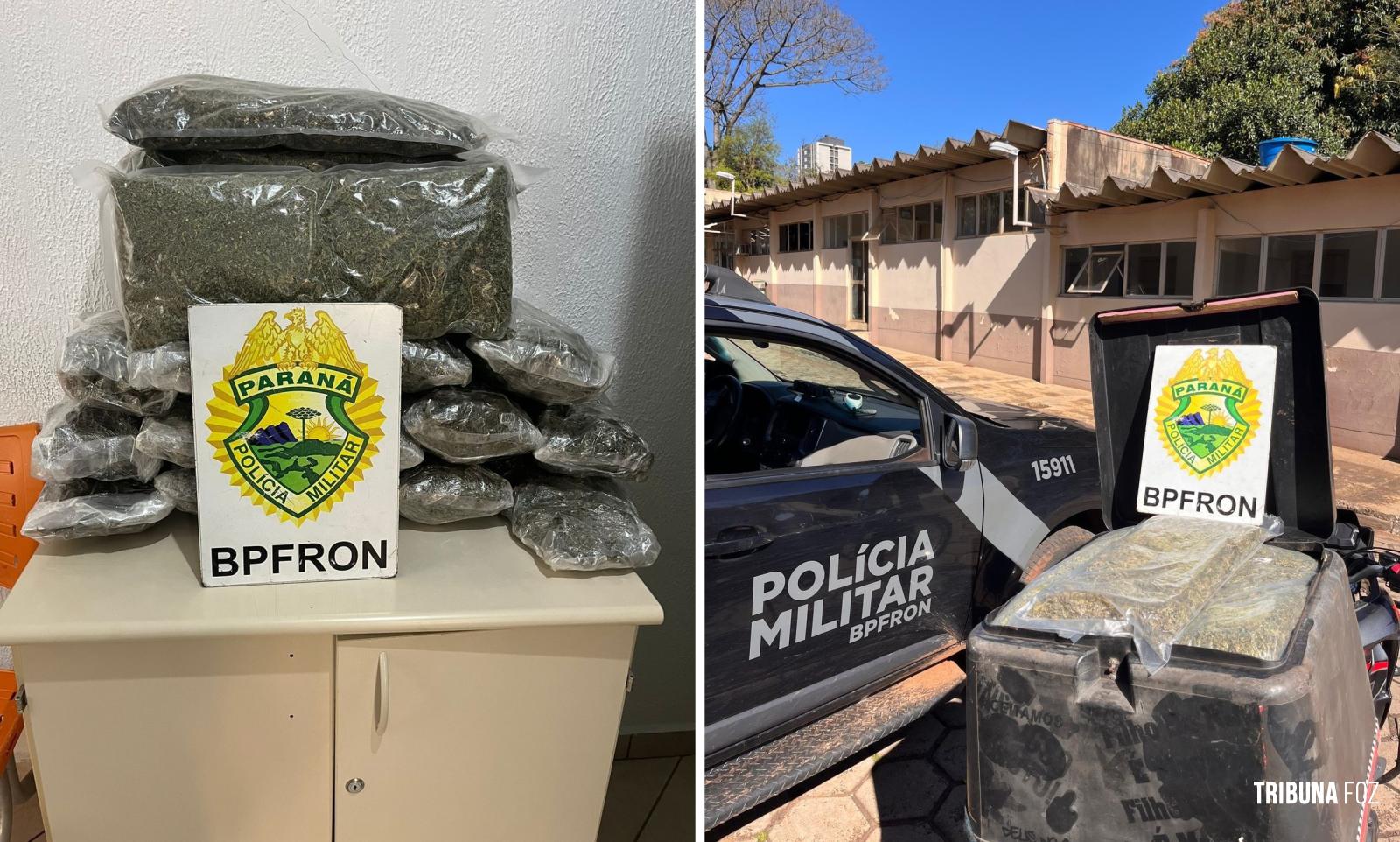 BPFRON apreende adolescente com 19,1 Kg de maconha em Santa Terezinha de Itaipu