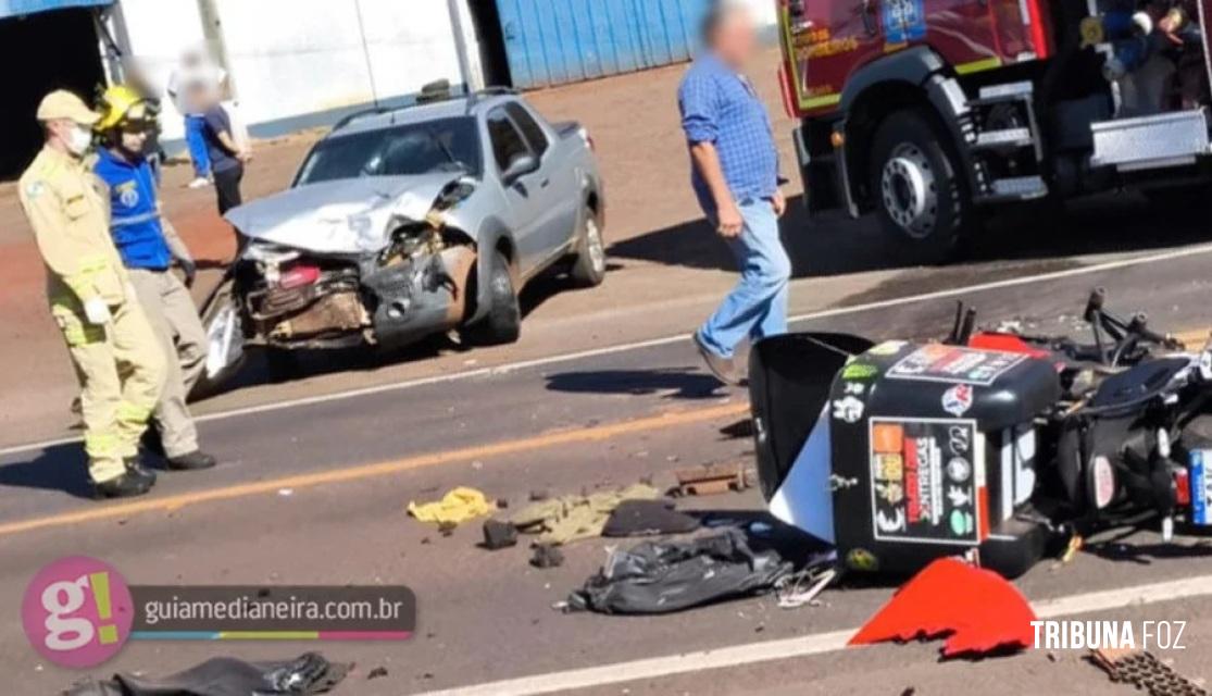 Grave acidente na BR-277 deixa motociclista em estado crítico entre Céu Azul e Matelândia