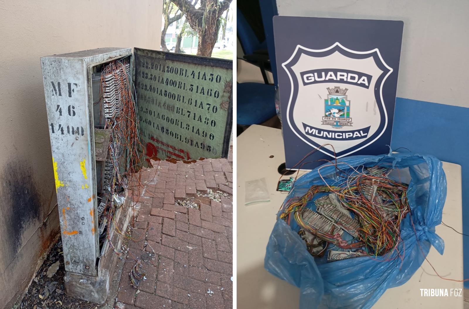 Guarda Municipal prende ladrão de fios telefônicos no centro de Foz do Iguaçu