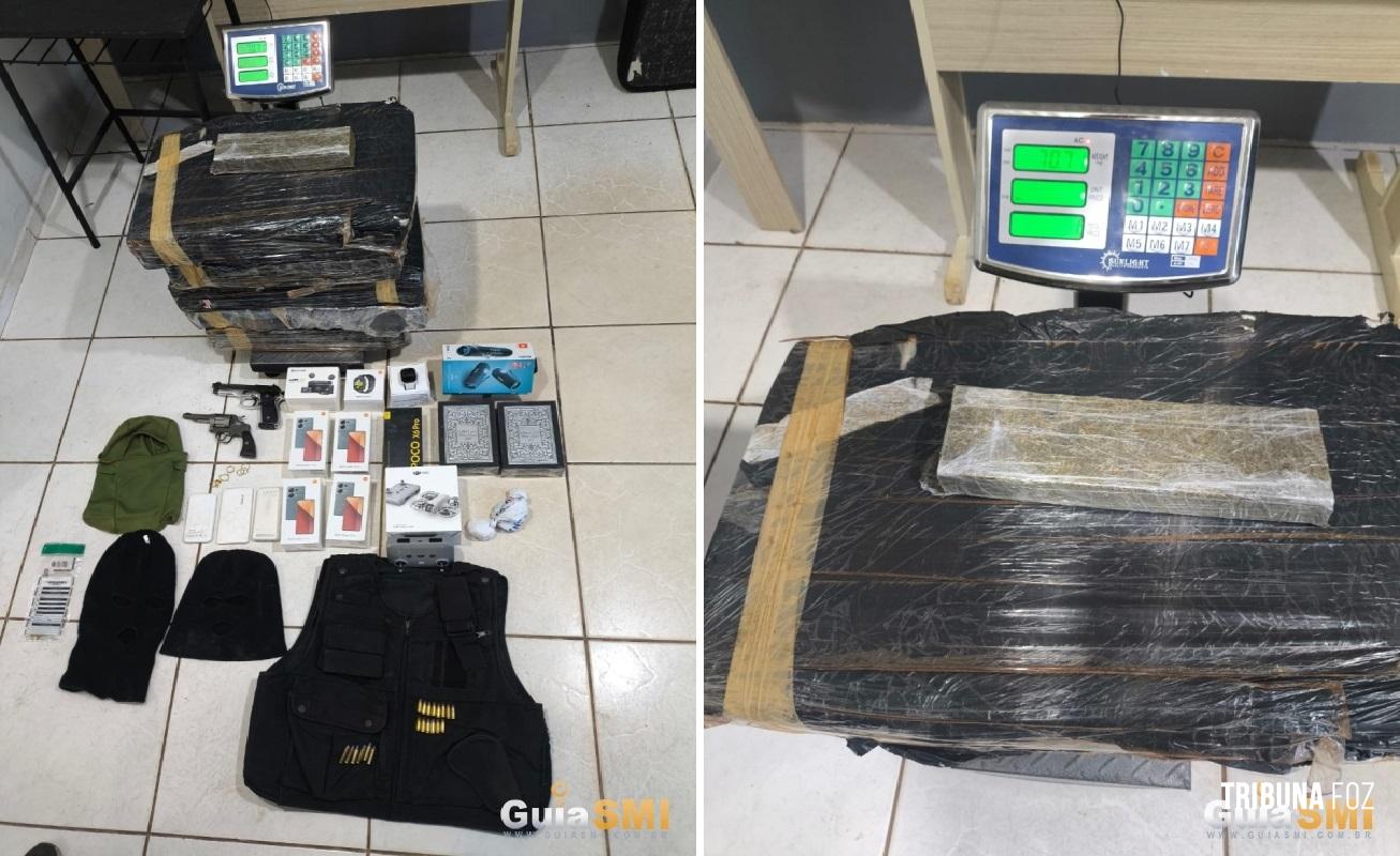 PM recupera veículo roubado, apreende drogas e armas e prende dois em São Miguel do Iguaçu