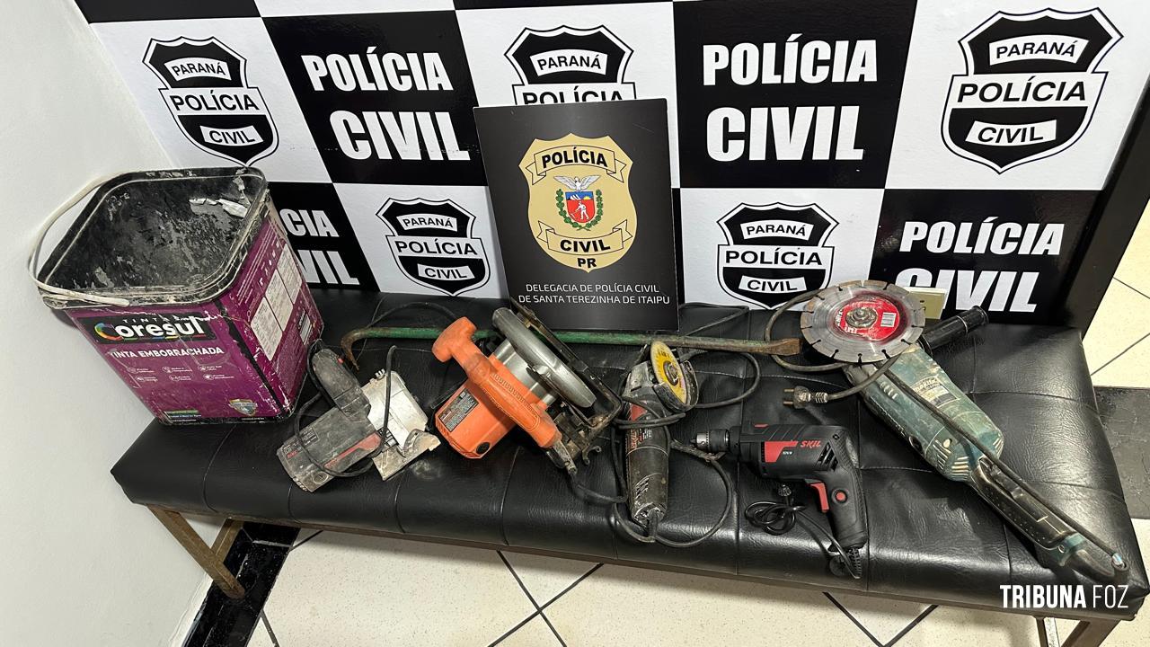 Policia Civil de Santa Terezinha de Itaipu identifica dois envolvidos em furto e recupera todos os objetos