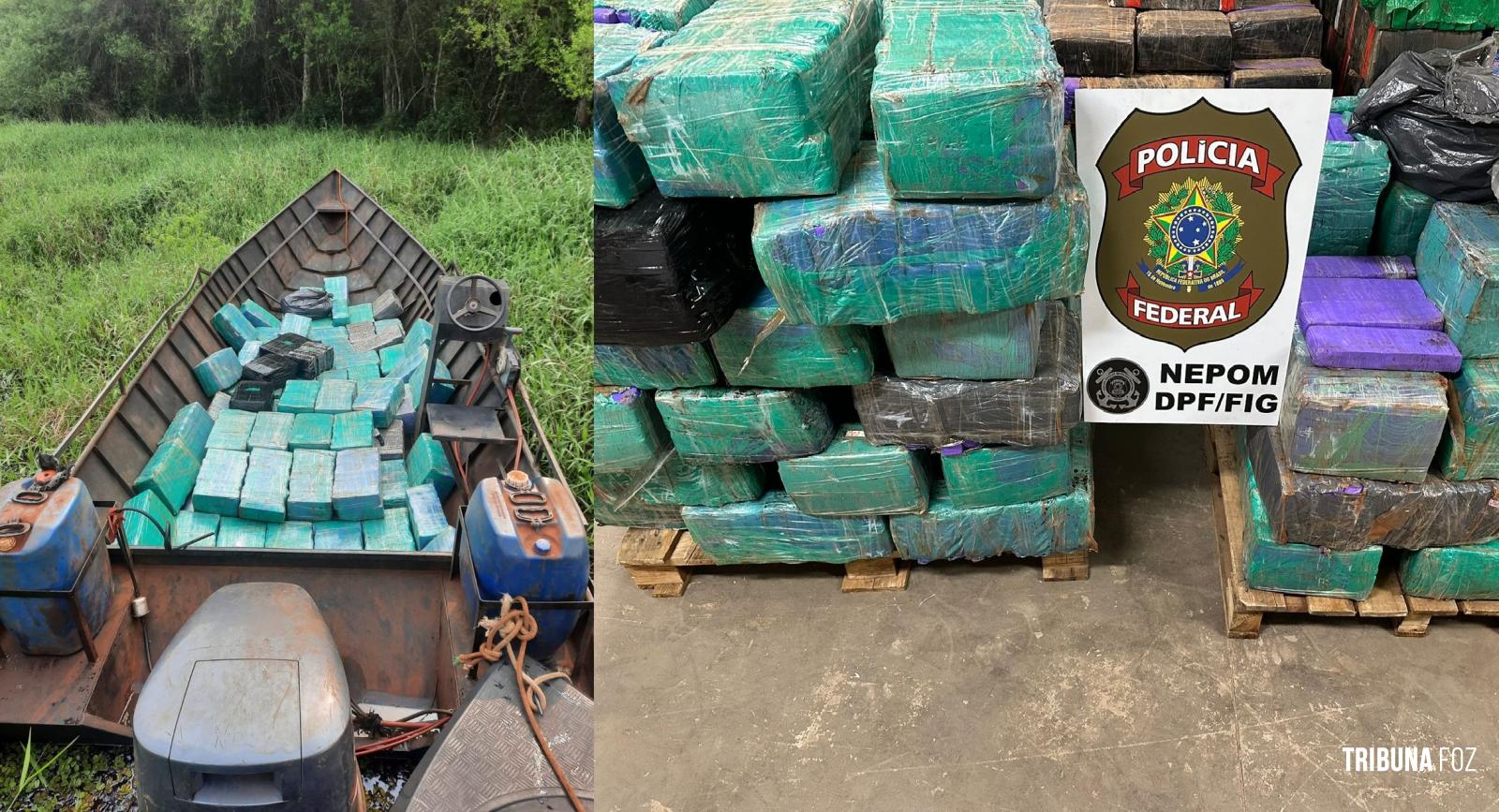 Policia Federal aprende embarcação contendo mais de 1.225,6 Kg de maconha no Lago de Itaipu