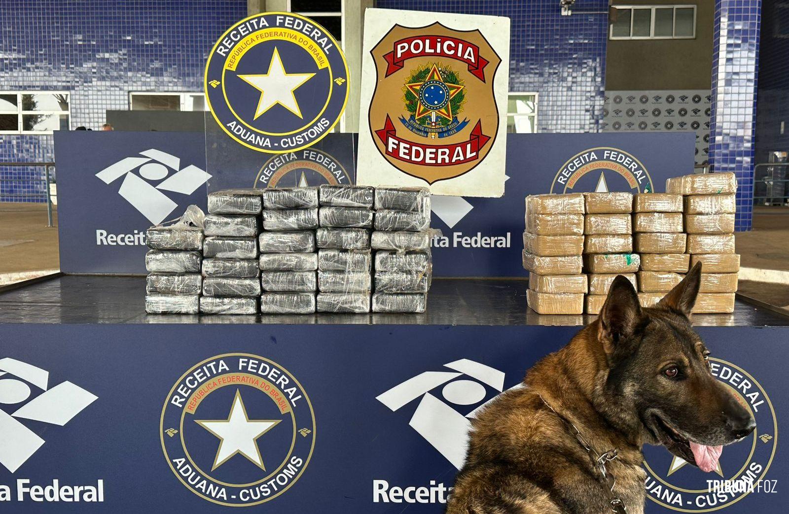 Polícia Federal e Receita Federal apreenderam cerca de 55 Kg de cocaína e crack na Ponte da Amizade