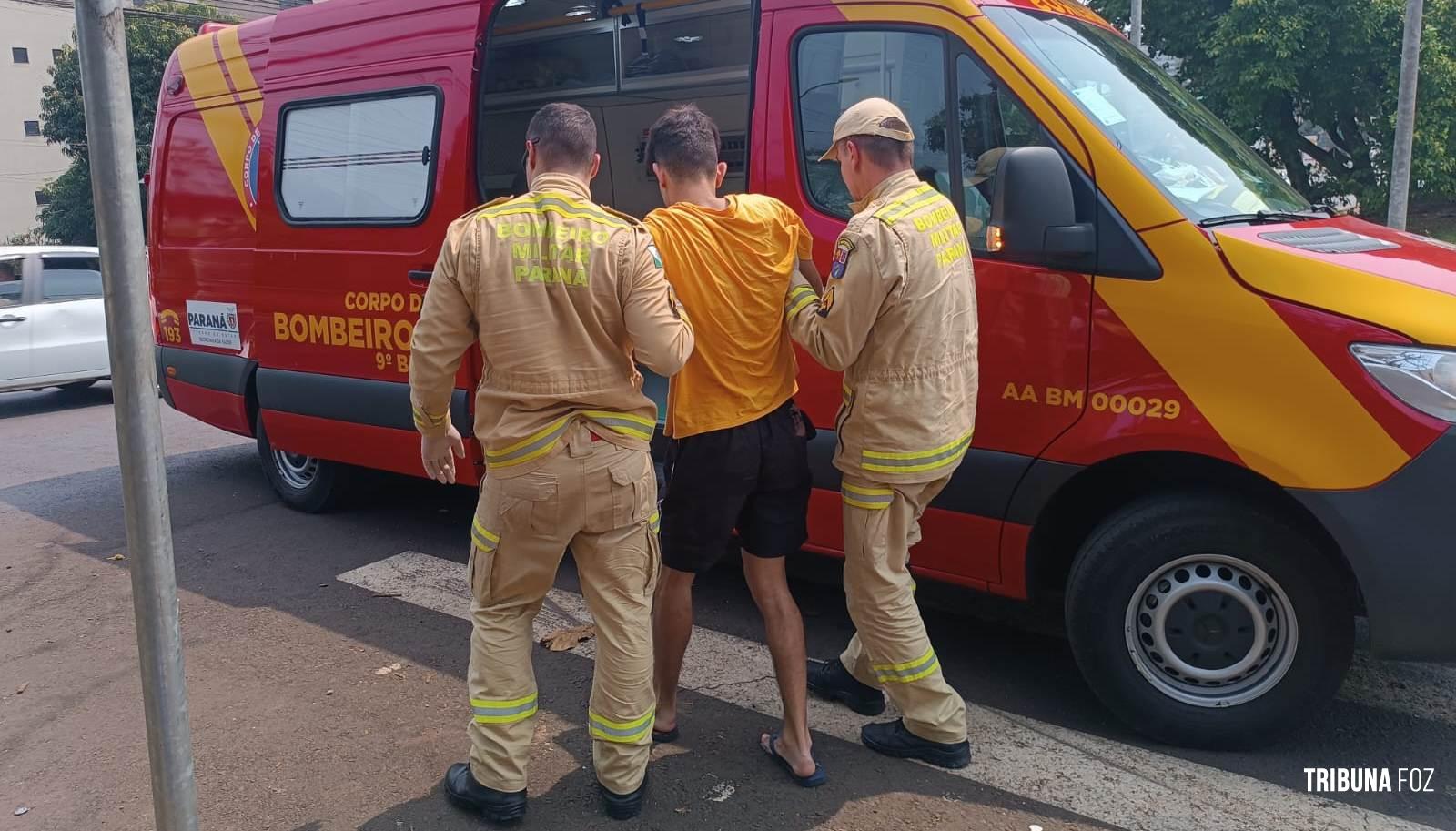 Siate socorre motociclista após colisão na Rua Belarmino de Mendonça