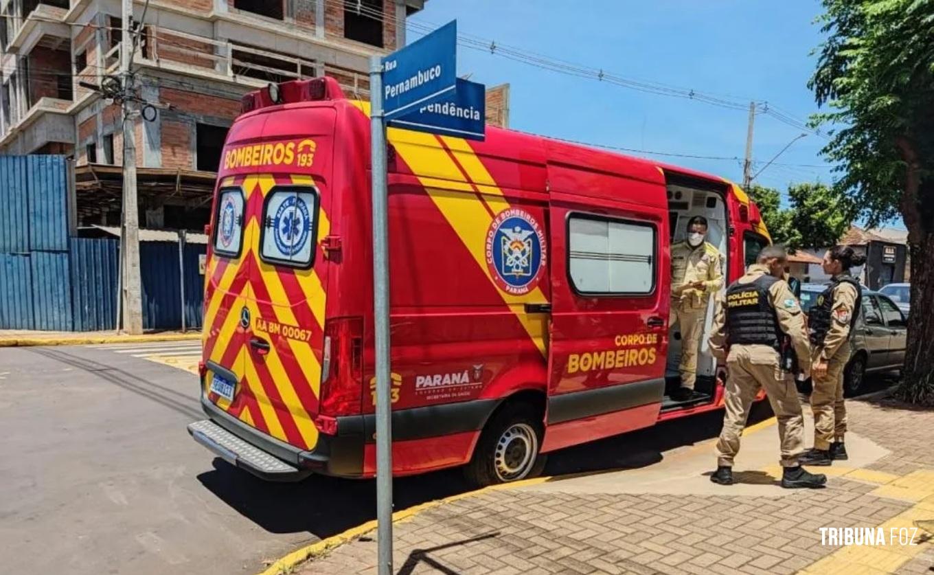 Colisão entre bicicleta e automóvel deixa ciclista ferido no centro de Marechal Cândido Rondon