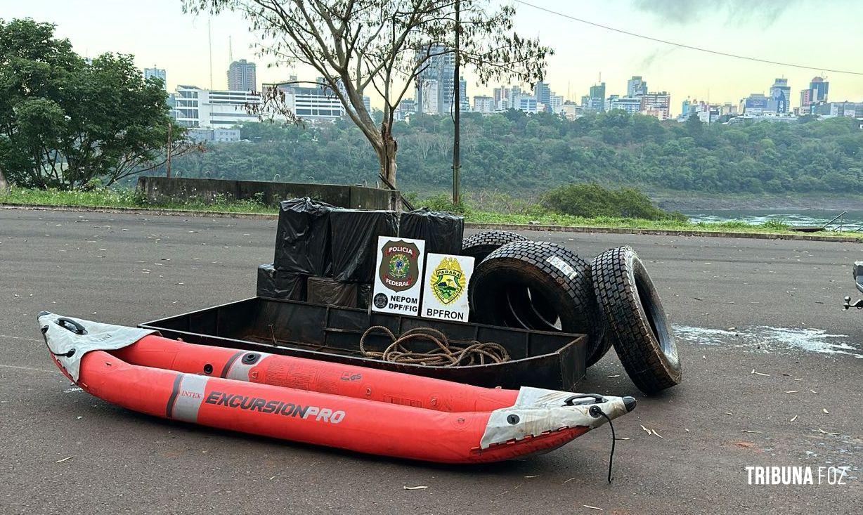 PF e PM apreendem duas embarcações com contrabando em Foz do Iguaçu