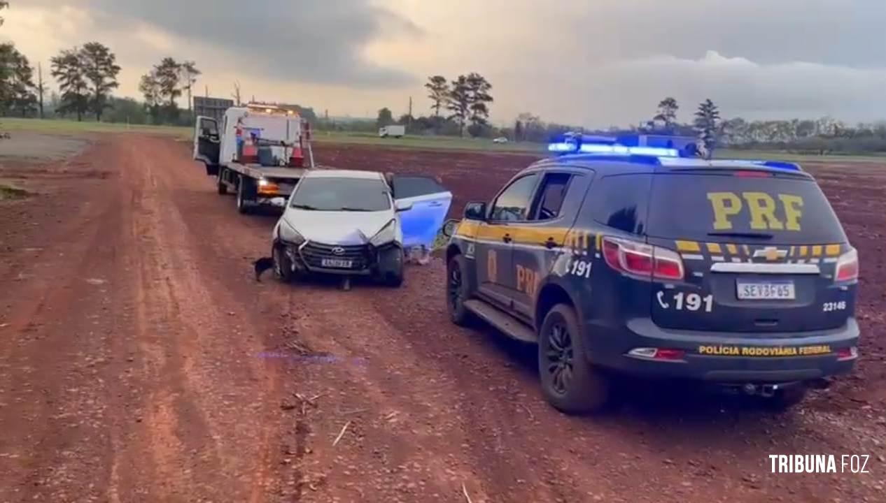 PRF prende homem com carro roubado após 50 quilômetros de perseguição em São Miguel do Iguaçu