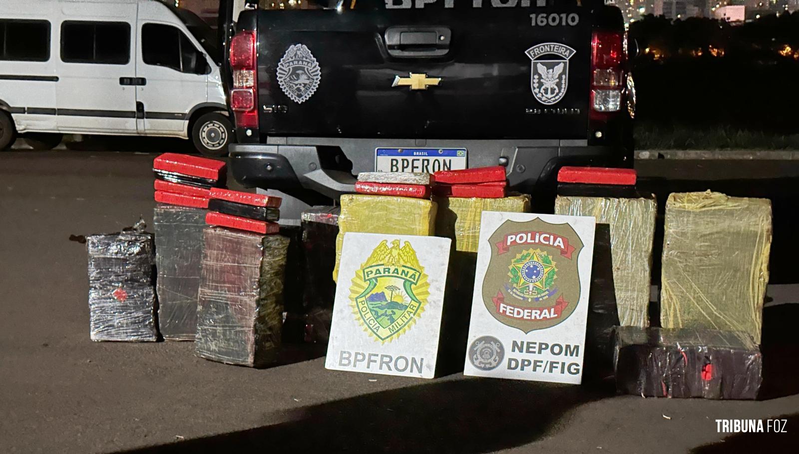 BPFRON e PF apreendem 214,9 Kg de maconha em Foz do Iguaçu