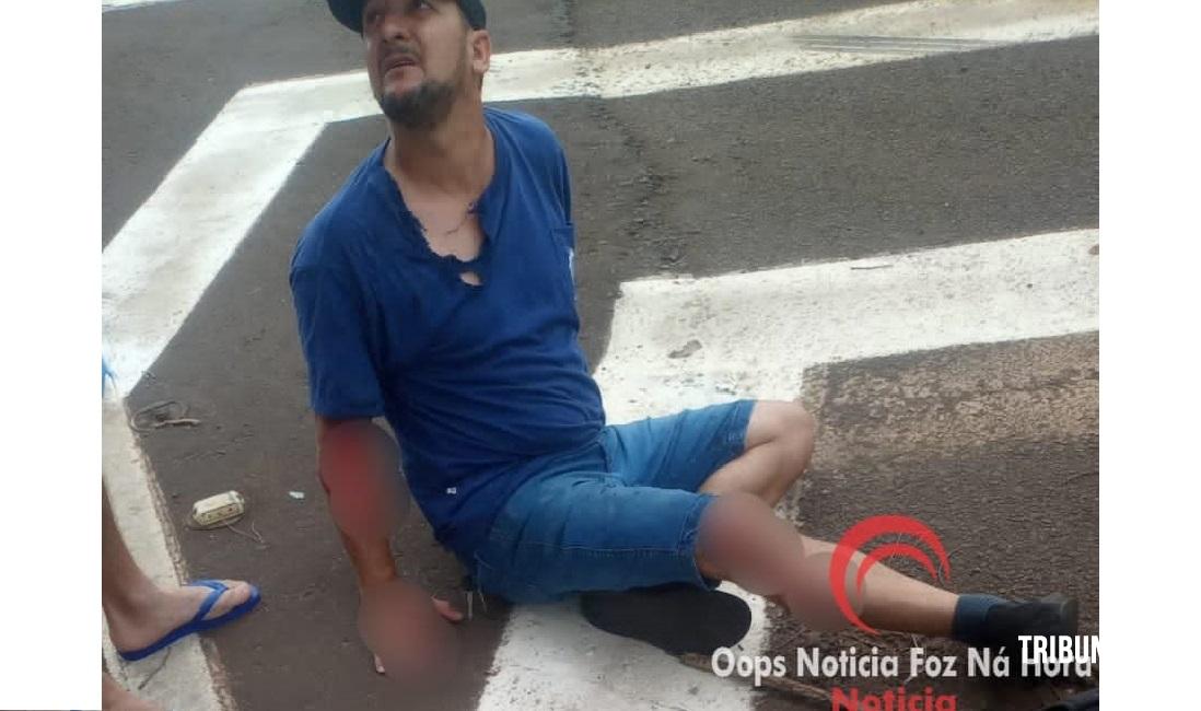 Motociclista sofre acidente ao colidir com tambor na BR-277 em Foz do Iguaçu 