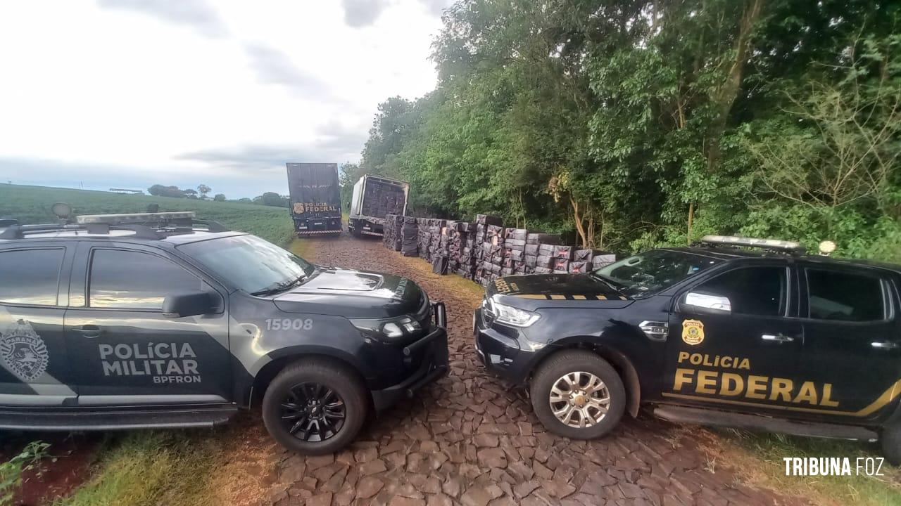 Policia Federal localiza centenas de caixas de cigarros nas margens do Lago de Itaipu