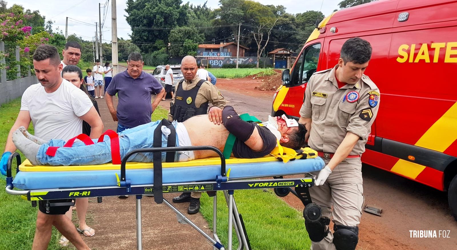 Motociclista fica ferido após colisão com Jeep no Bairro Vila Yolanda