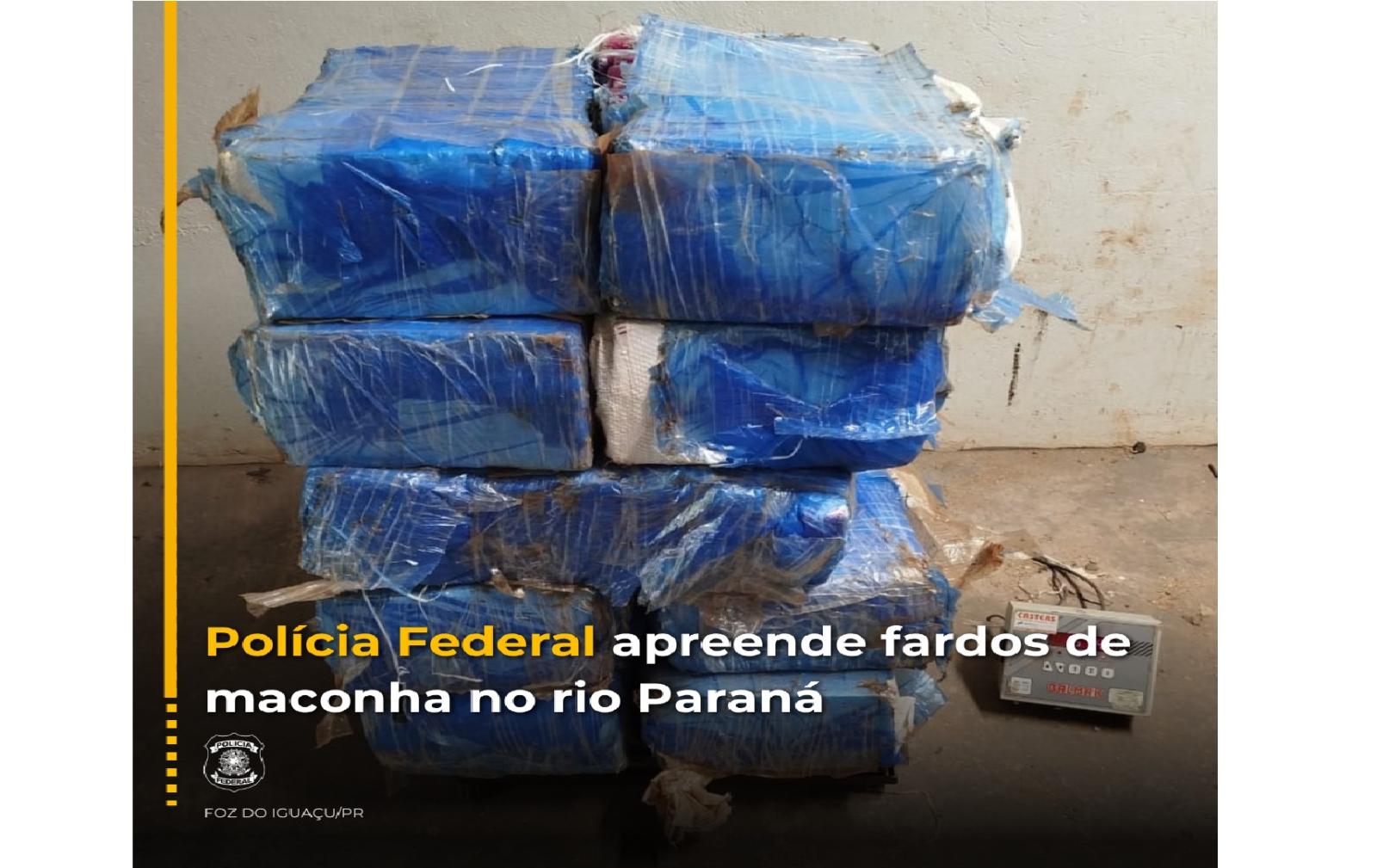 Policia Federal apreende carregamento de maconha na barranca do Rio Paraná Policia Federal apreende carregamento de maconha na barranca do Rio Paraná