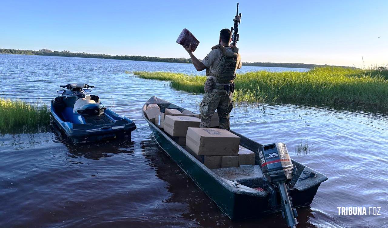 Policia Federal apreende embarcação com cocaína no Lago de Itaipu