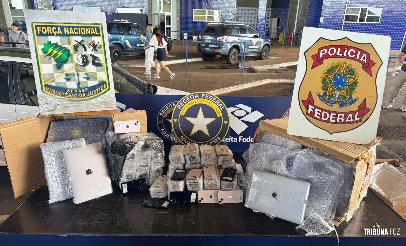 Polícia Federal, Receita Federal e Força Nacional apreende carga de alto valor comercial na Ponte da Amizade