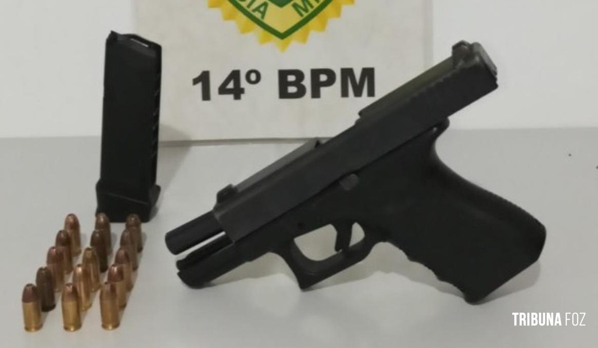 Polícia Militar prende homem com pistola após violência domestica e familiar