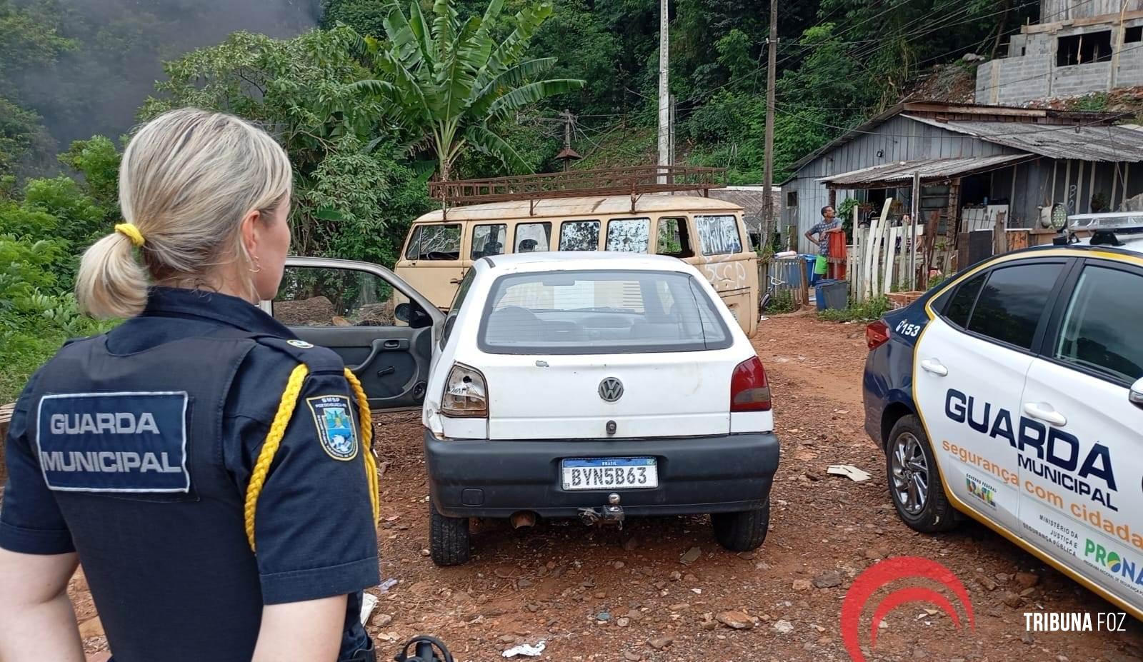 Veículo usado em arrombamento de loja de celulares é localizado pela GM em Foz do Iguaçu 