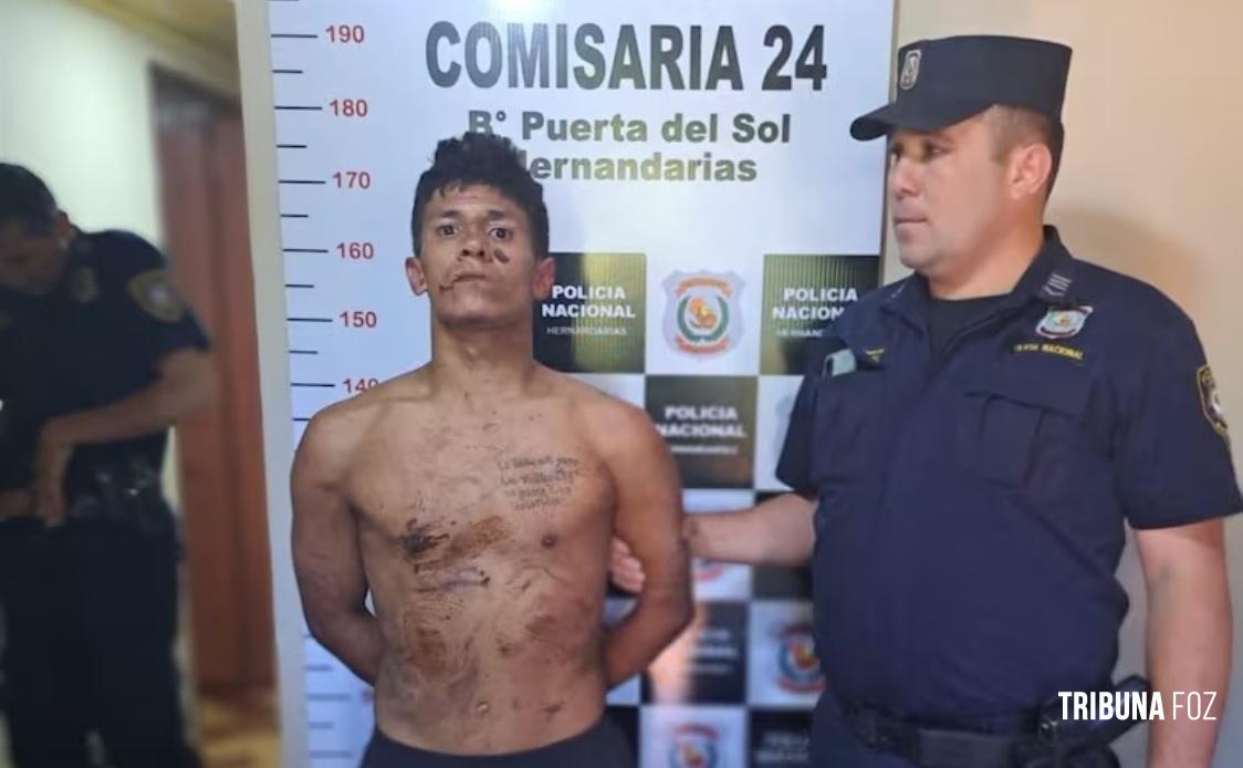 Assaltante armado de faca é preso em flagrante na cidade de Hernandárias Assaltante armado de faca é preso em flagrante na cidade de Hernandárias