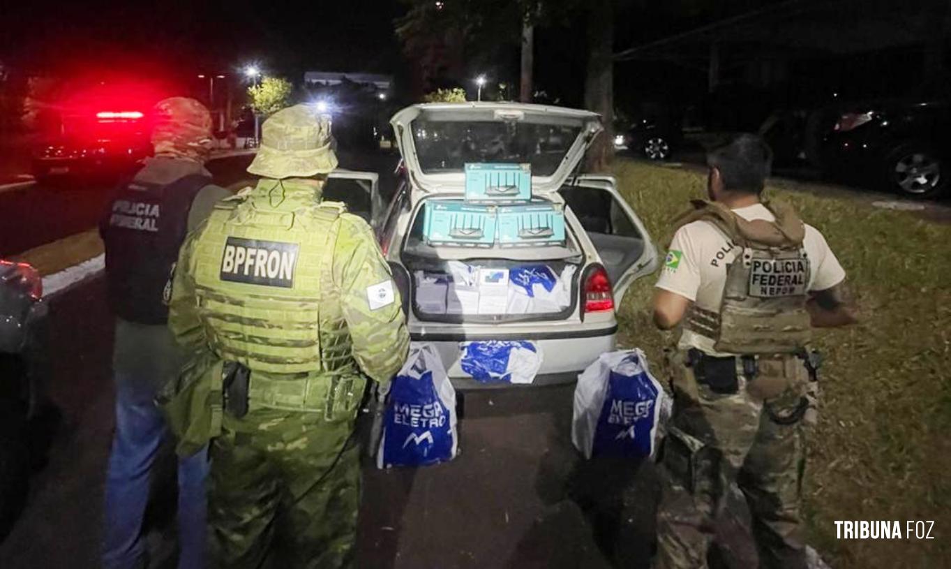NEPOM E BPFRON prendem motorista quer levava 200 celulares após perseguição policial na BR-277 NEPOM E BPFRON prendem motorista quer levava 200 celulares após perseguição policial na BR-277