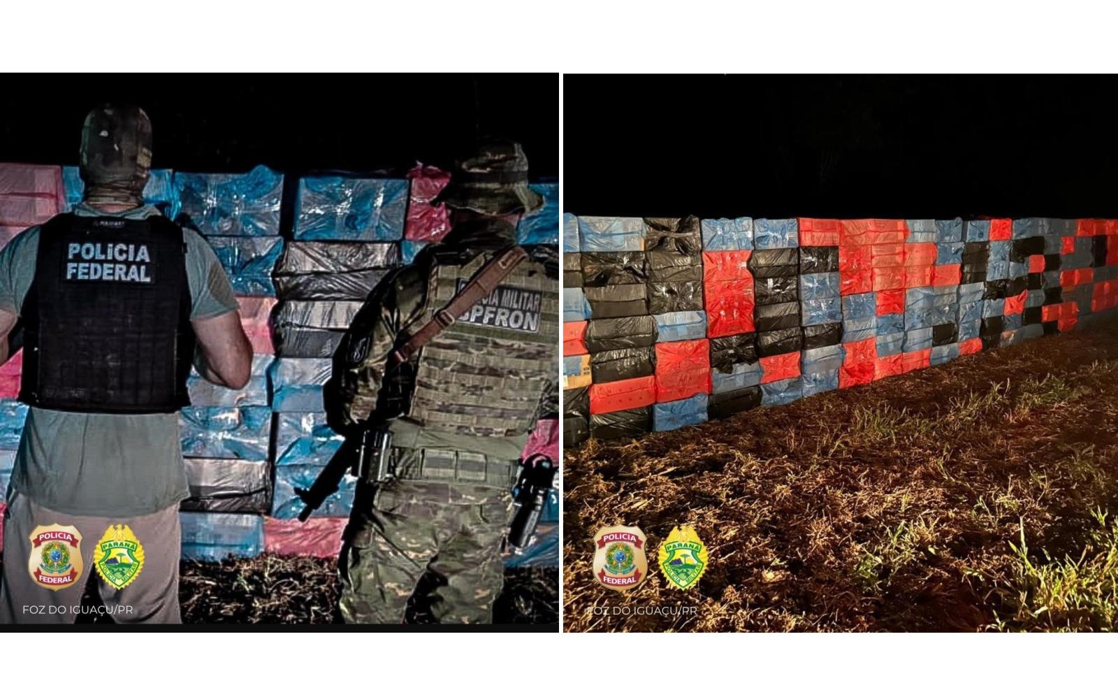Policia Federal e PM apreendem centenas de caixas de cigarros em Santa Terezinha de Itaipu Policia Federal e PM apreendem centenas de caixas de cigarros em Santa Terezinha de Itaipu