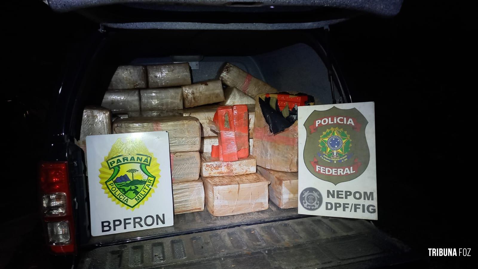 BPFRON e PF apreendem 831,1 Kg de maconha em Santa Helena BPFRON e PF apreendem 831,1 Kg de maconha em Santa Helena