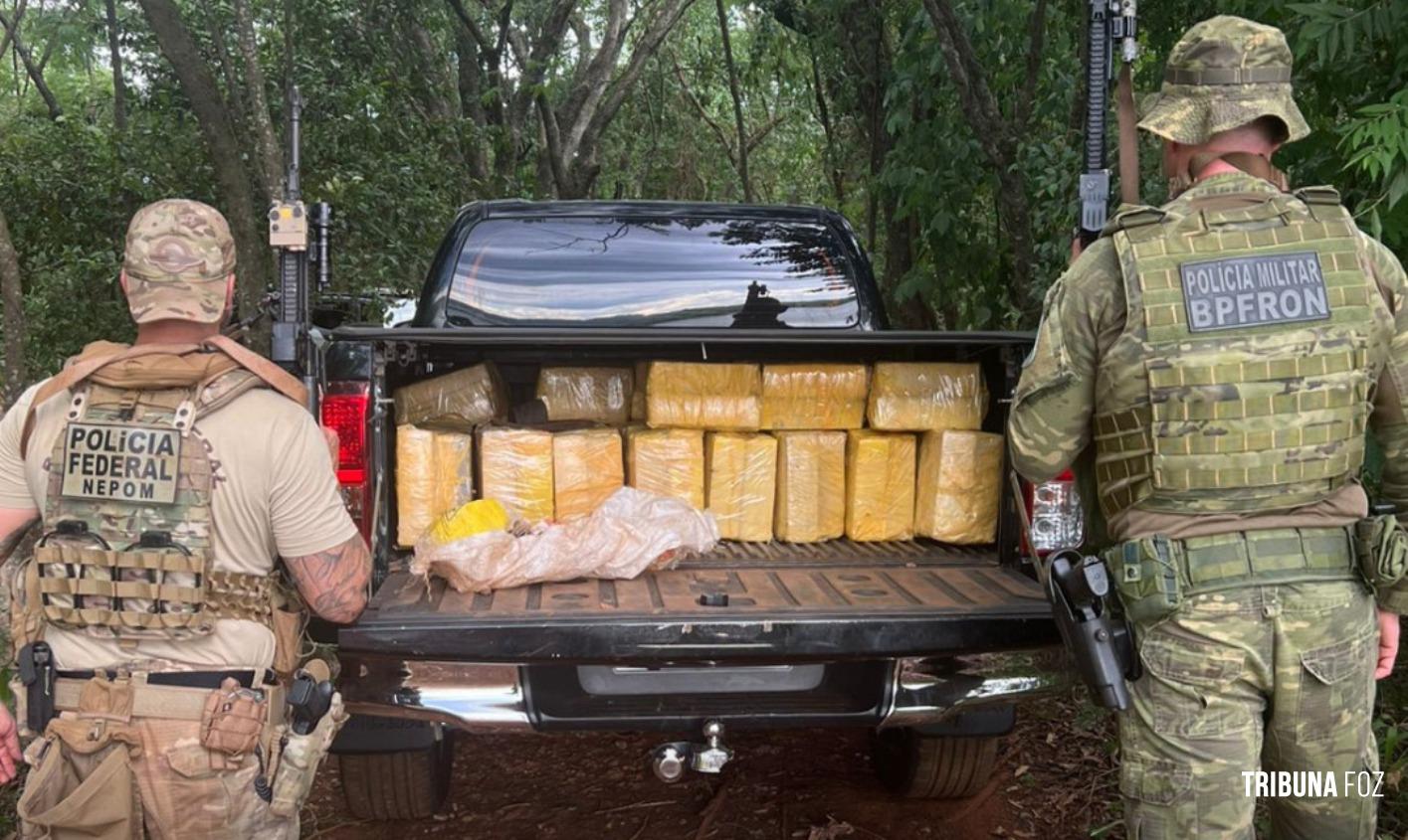 Policia Federal e PM apreendem veículo transportando 741 quilos de maconha em Santa Helena Policia Federal e PM apreendem veículo transportando 741 quilos de maconha em Santa Helena
