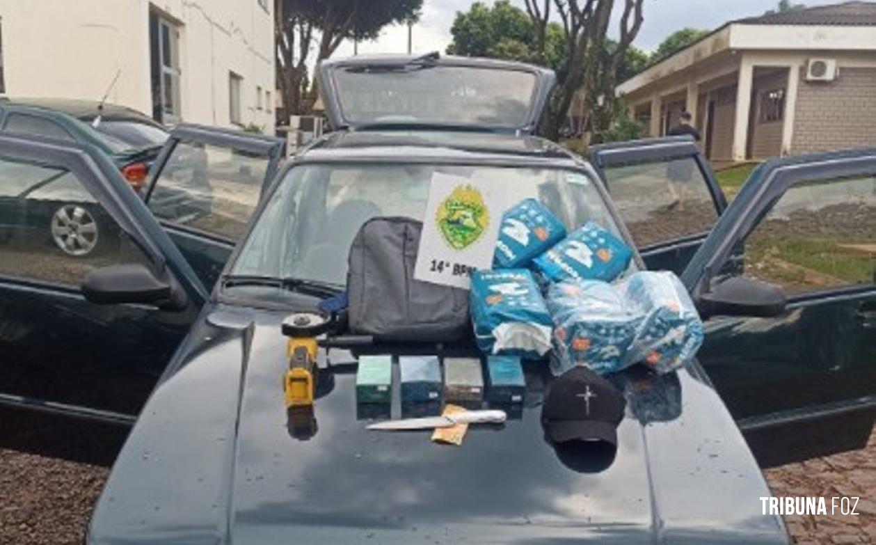 Polícia Militar recupera produtos de furto na cidade de Medianeira Polícia Militar recupera produtos de furto na cidade de Medianeira