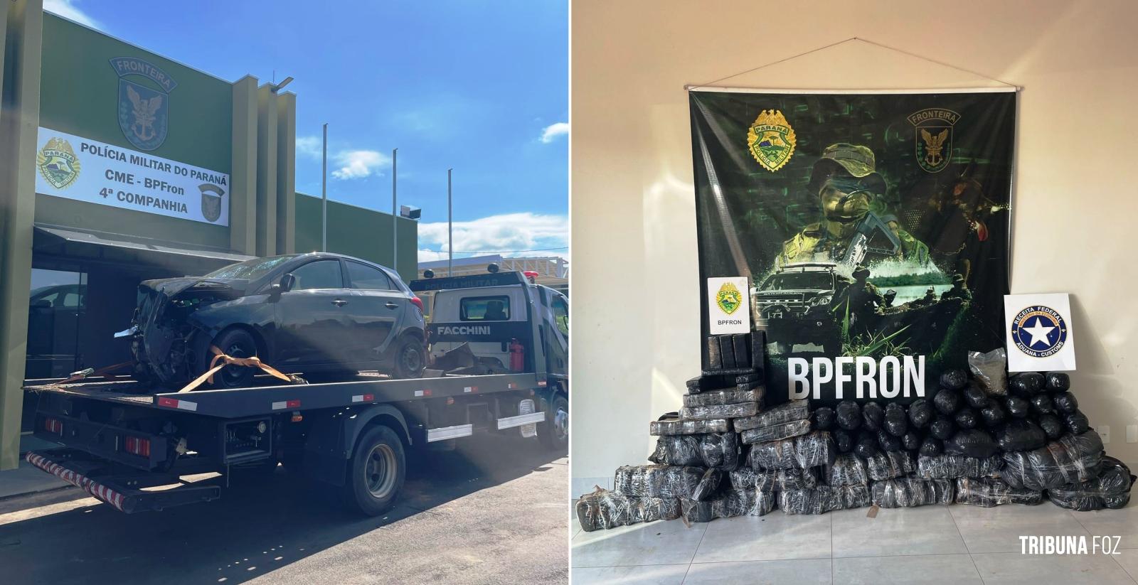 BPFRON e Receita Federal apreendem 172,6 Kg de maconha após perseguição policial BPFRON e Receita Federal apreendem 172,6 Kg de maconha após perseguição policial