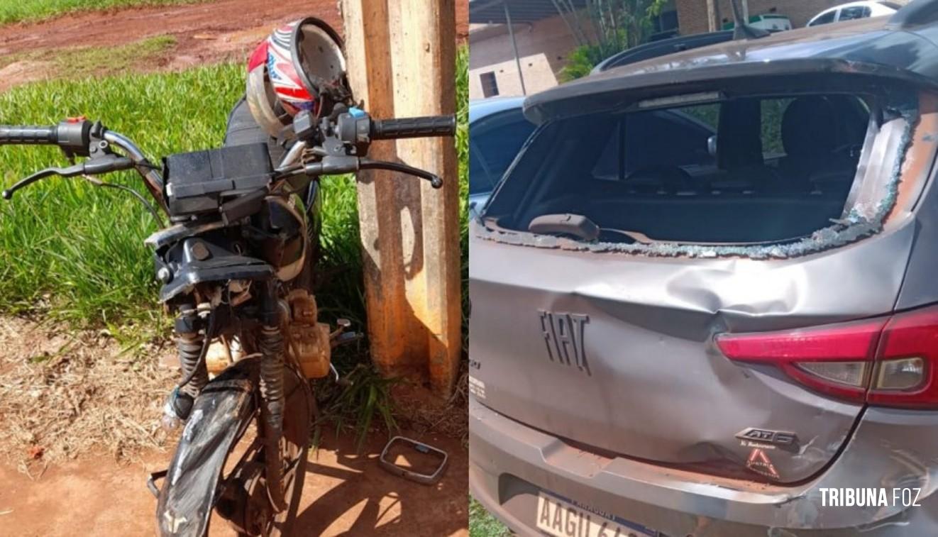 Motociclista adolescente de 14 anos colide contra veiculo em Hernandárias 