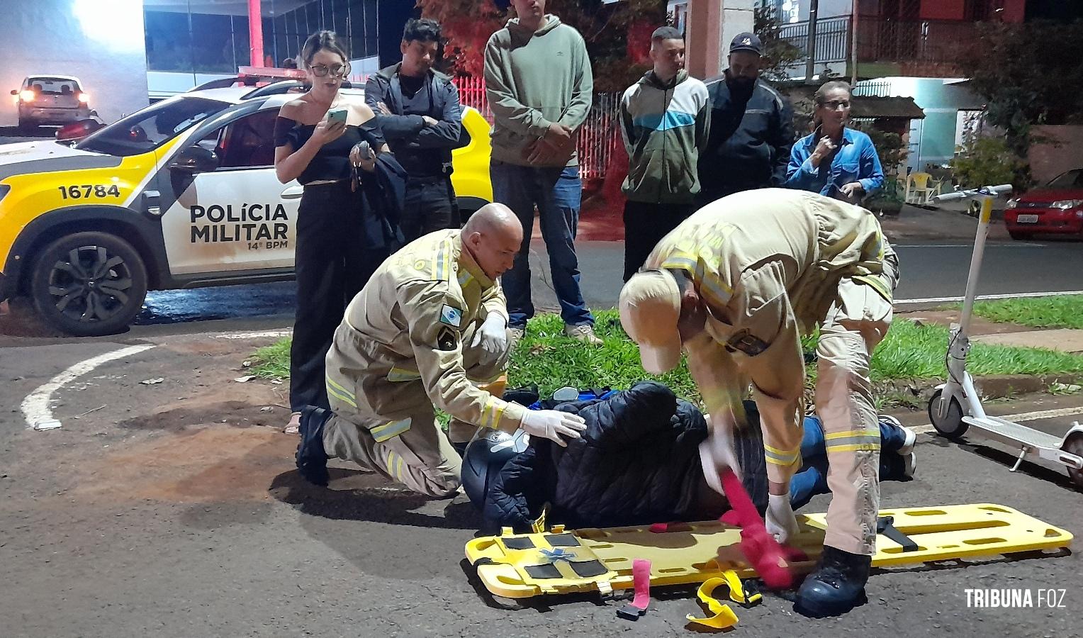 Motociclista é socorrido pelo Siate após colisão na Av. Javier Koelbel Motociclista é socorrido pelo Siate após colisão na Av. Javier Koelbel
