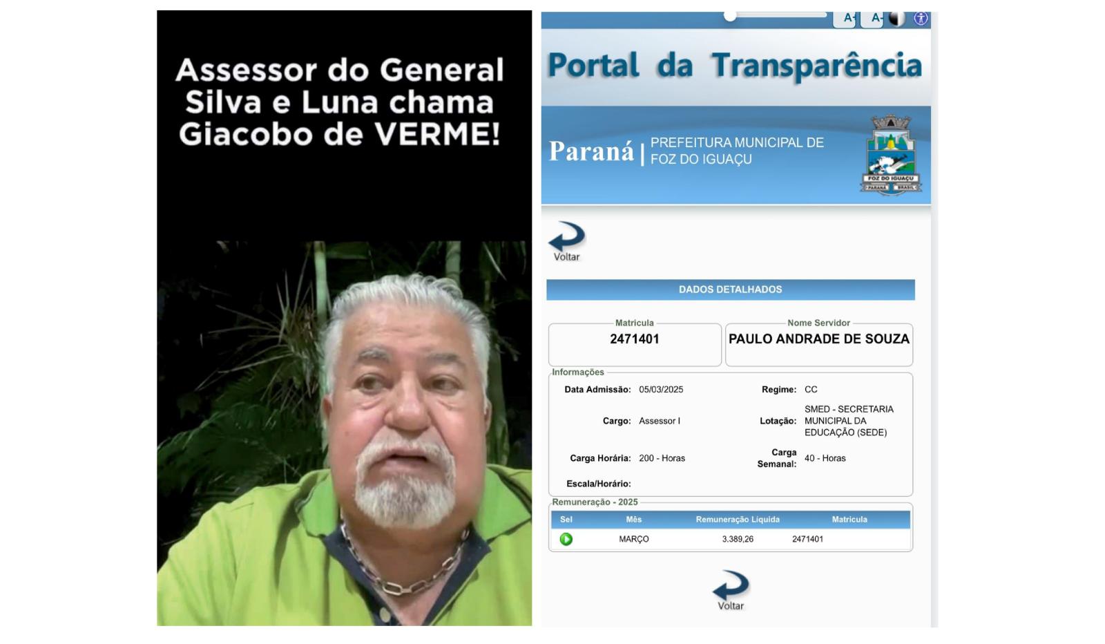 Assessor de Silva e Luna grava vídeo chamando o deputado Giacobo de "verme" Assessor de Silva e Luna grava vídeo chamando o deputado Giacobo de "verme"