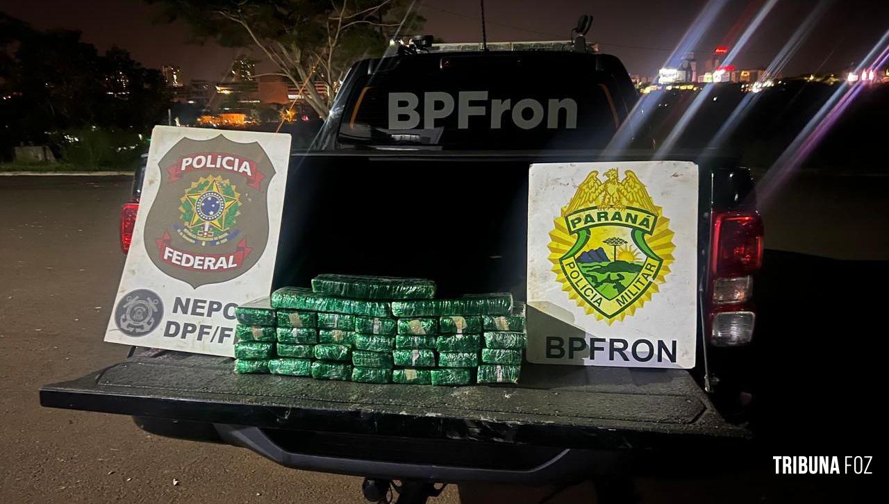 BPFRON e NEPOM apreendem maconha às margens do Rio Paraná em Foz do Iguaçu BPFRON e NEPOM apreendem maconha às margens do Rio Paraná em Foz do Iguaçu