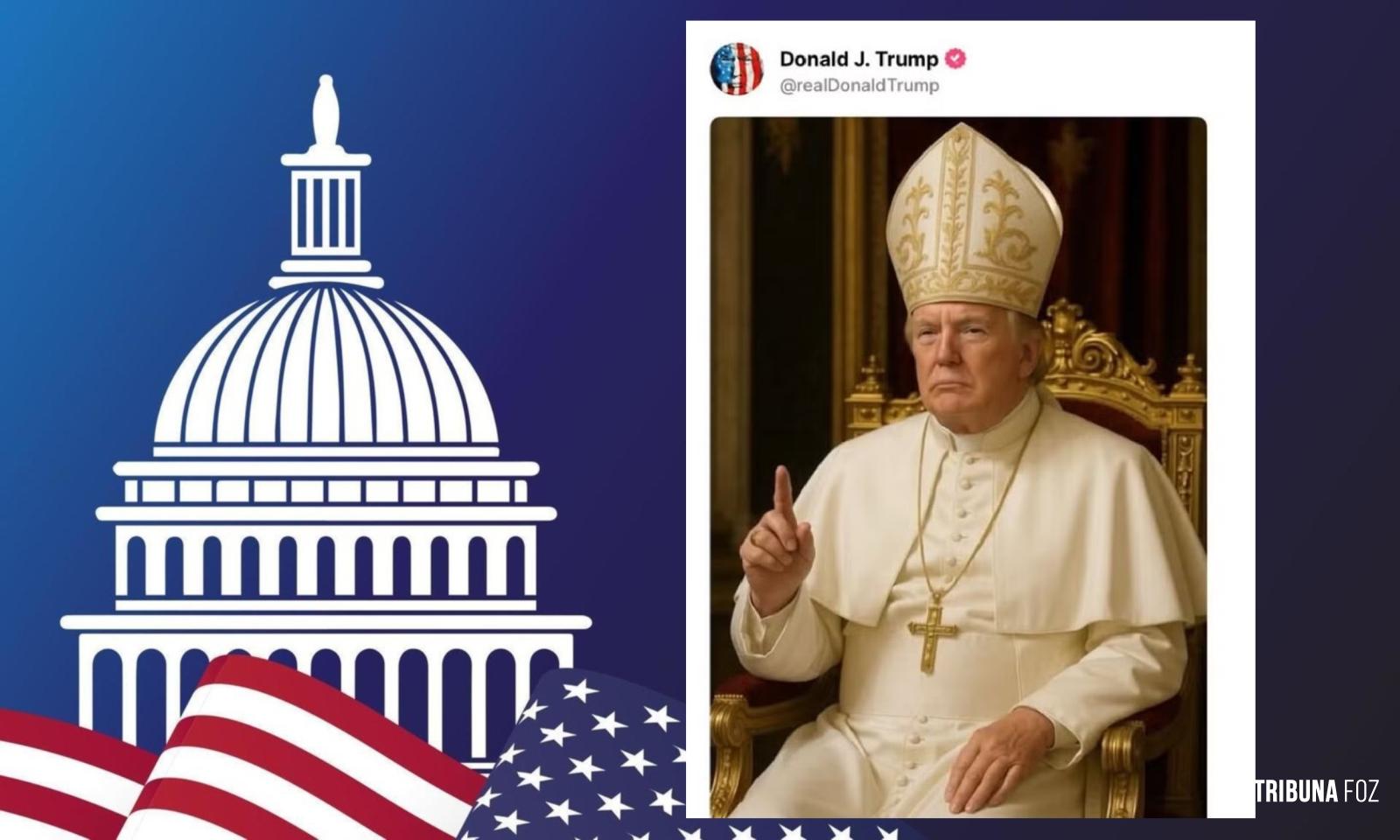 Casa Branca reposta imagem de Trump vestido como papa; seguidores apontam desrespeito à religião católica Casa Branca reposta imagem de Trump vestido como papa; seguidores apontam desrespeito à religião católica