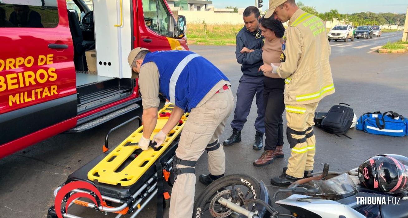 Colisão entre duas motocicletas deixa feridos no Jardim São Roque Colisão entre duas motocicletas deixa feridos no Jardim São Roque