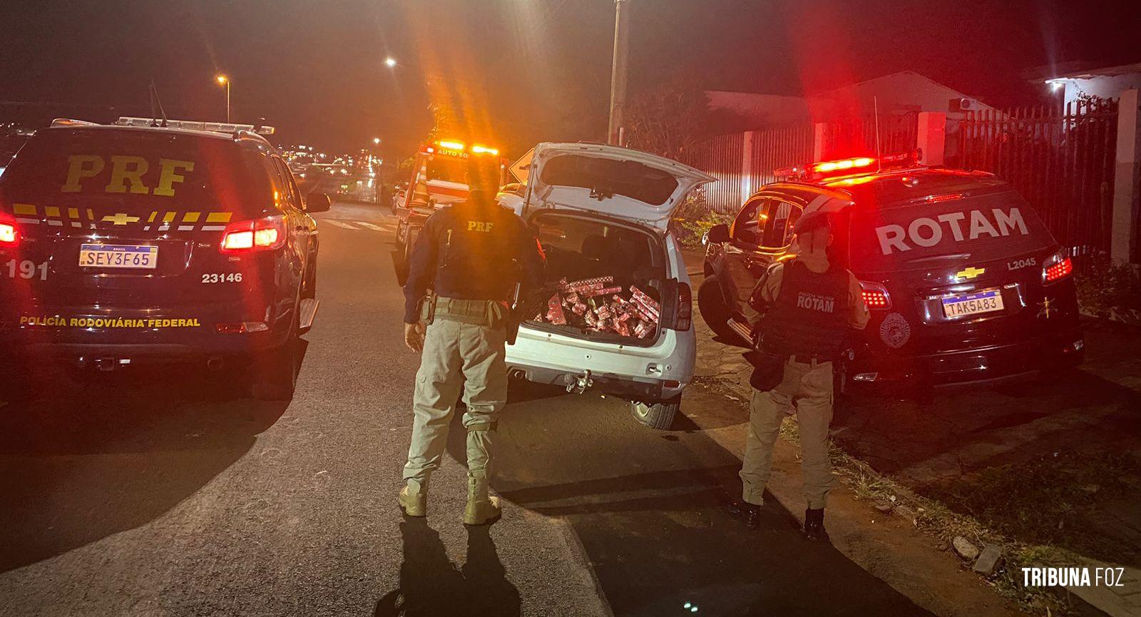 Condutor lança óleo no para-brisa da viatura da PRF durante fuga com veículo carregado de maconha