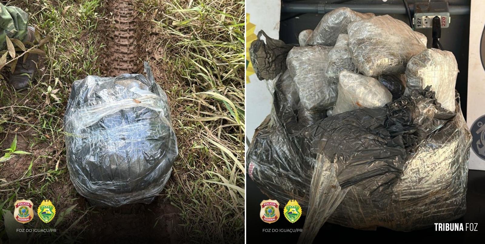 PF e PM apreendem 11 Kg de maconha tipo capulho nas margens do Rio Paraná PF e PM apreendem 11 Kg de maconha tipo capulho nas margens do Rio Paraná