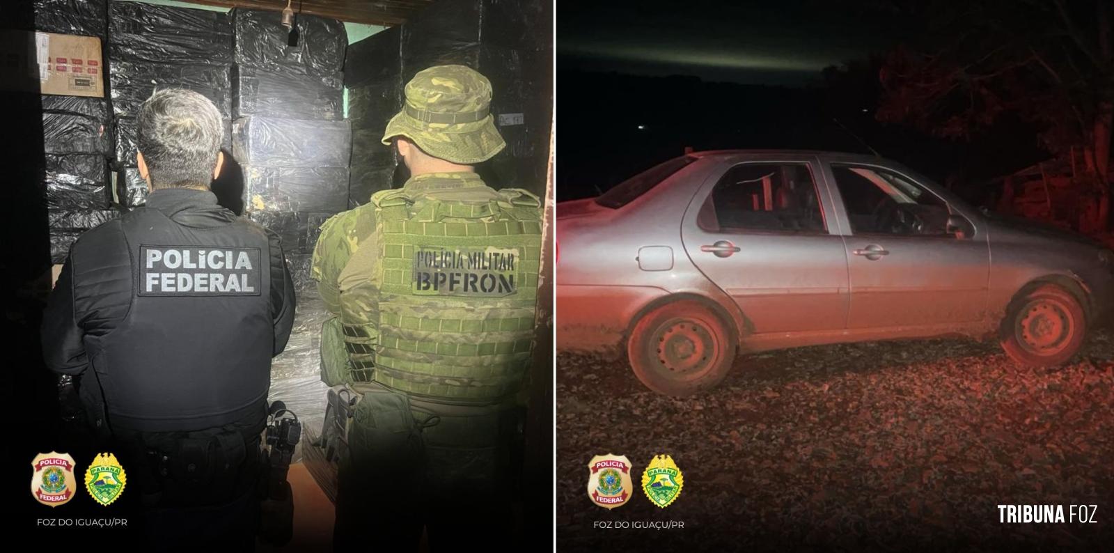 PF e PMPR apreendem veículos e cigarros contrabandeados em Ramilândia PF e PMPR apreendem veículos e cigarros contrabandeados em Ramilândia