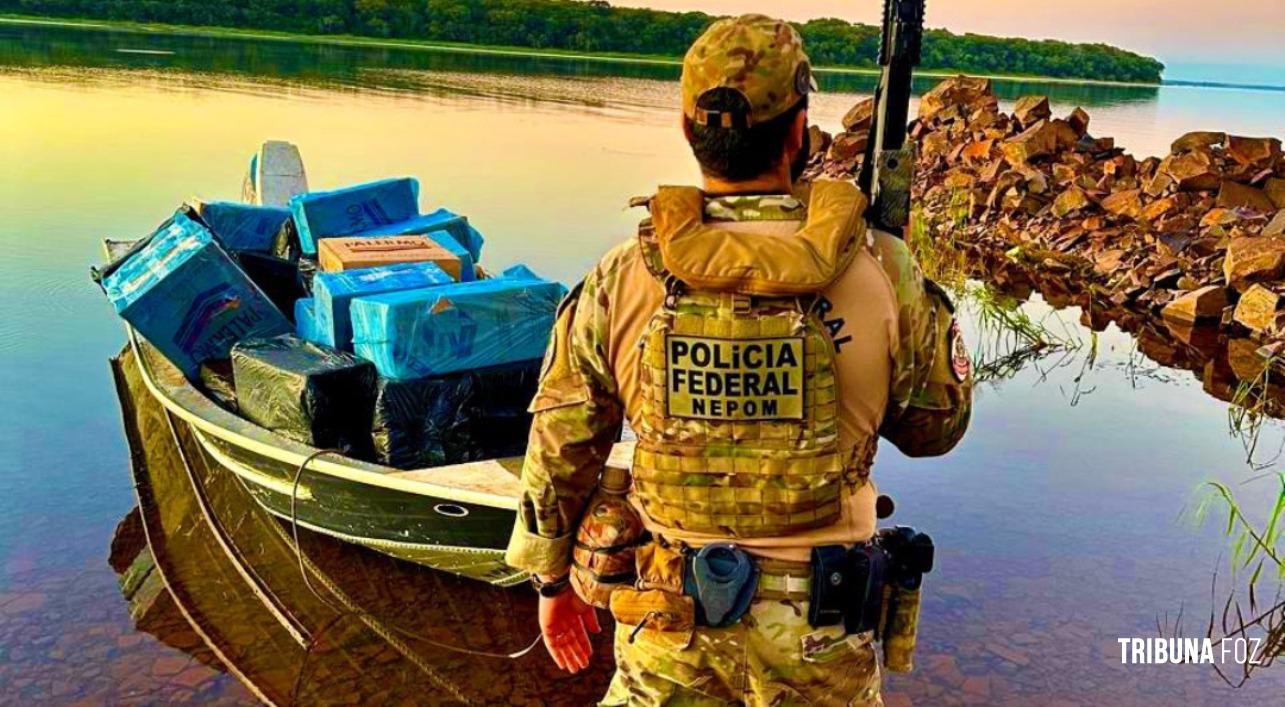 PF intercepta embarcação transportando cigarros contrabandeados em Itaipulândia PF intercepta embarcação transportando cigarros contrabandeados em Itaipulândia