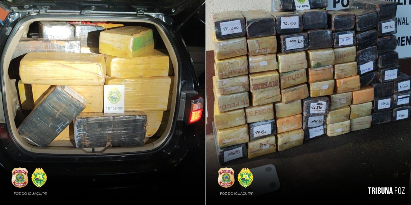Policia Federal e PM apreendem veículo furtado com uma tonelada de drogas Policia Federal e PM apreendem veículo furtado com uma tonelada de drogas