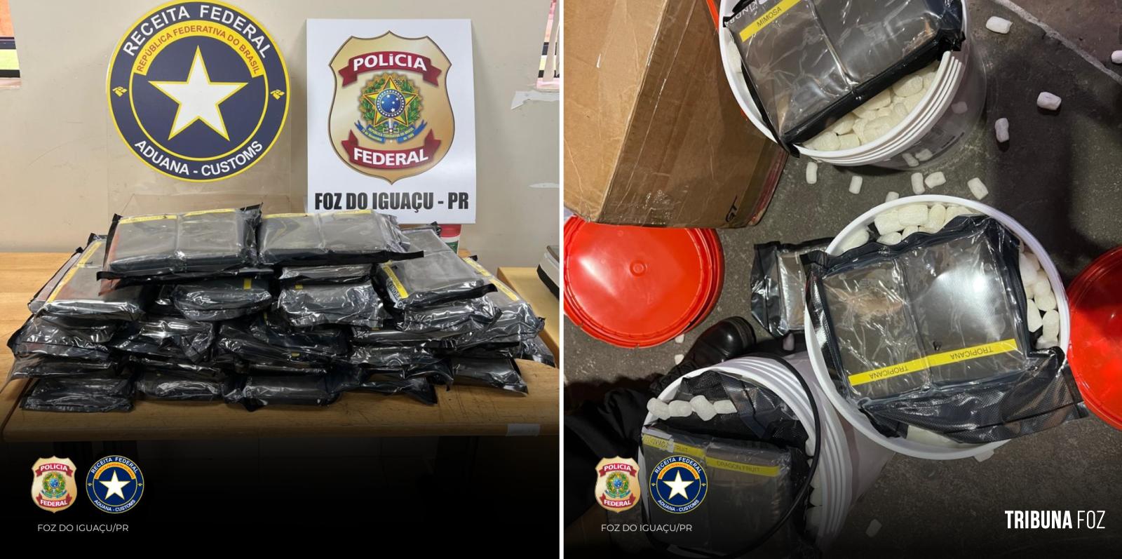Policia Federal e Receita Federal realizam apreensões de drogas e mercadorias contrabandeadas em Foz do Iguaçu Policia Federal e Receita Federal realizam apreensões de drogas e mercadorias contrabandeadas em Foz do Iguaçu