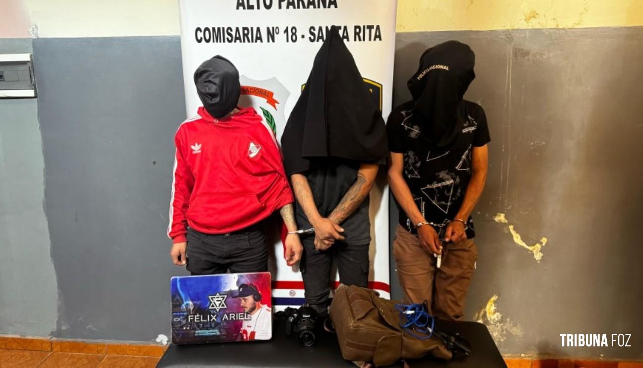 Policia paraguaia prende três pessoas com objetos furtados em Santa Rita Policia paraguaia prende três pessoas com objetos furtados em Santa Rita