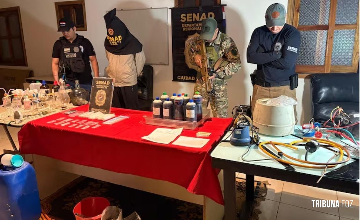 SENAD desmantela laboratório clandestino de metanfetamina na cidade de Minga Guazú no Paraguai SENAD desmantela laboratório clandestino de metanfetamina na cidade de Minga Guazú no Paraguai