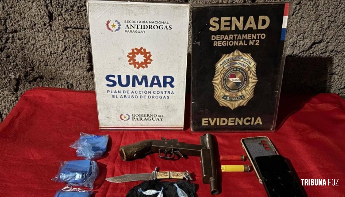 SENAD estoura ponto de venda de drogas em Hernadárias SENAD estoura ponto de venda de drogas em Hernadárias