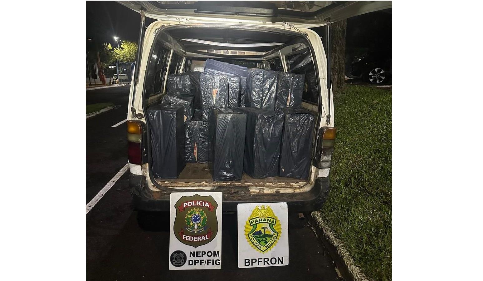 BPFRON e NEPOM apreendem cigarros contrabandeados em Foz do Iguaçu BPFRON e NEPOM apreendem cigarros contrabandeados em Foz do Iguaçu