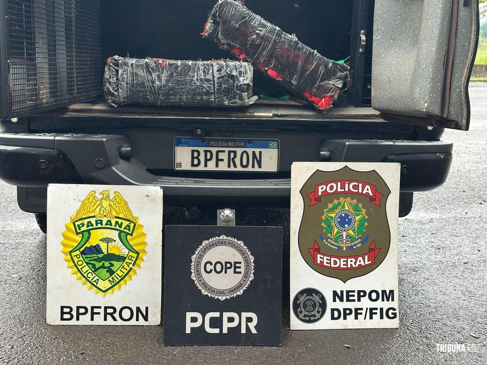 BPFRON e NEPOM apreendem maconha em porto clandestino na cidade de Foz do Iguaçu BPFRON e NEPOM apreendem maconha em porto clandestino na cidade de Foz do Iguaçu