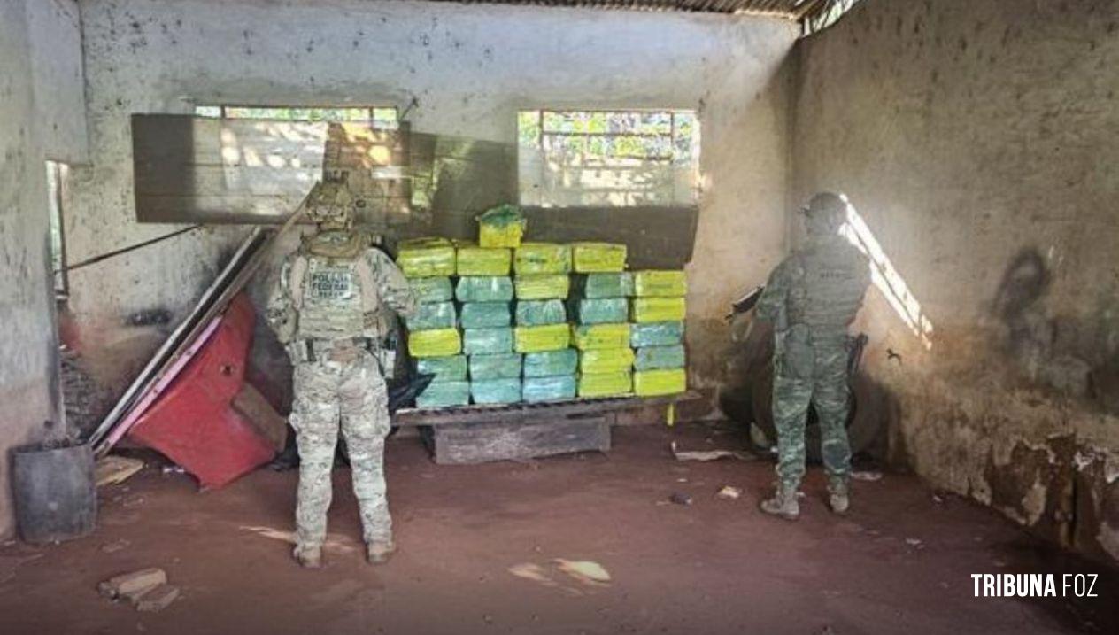 BPFRON, PF e PC apreendem 982,9 Kg de maconha em São Miguel do Iguaçu