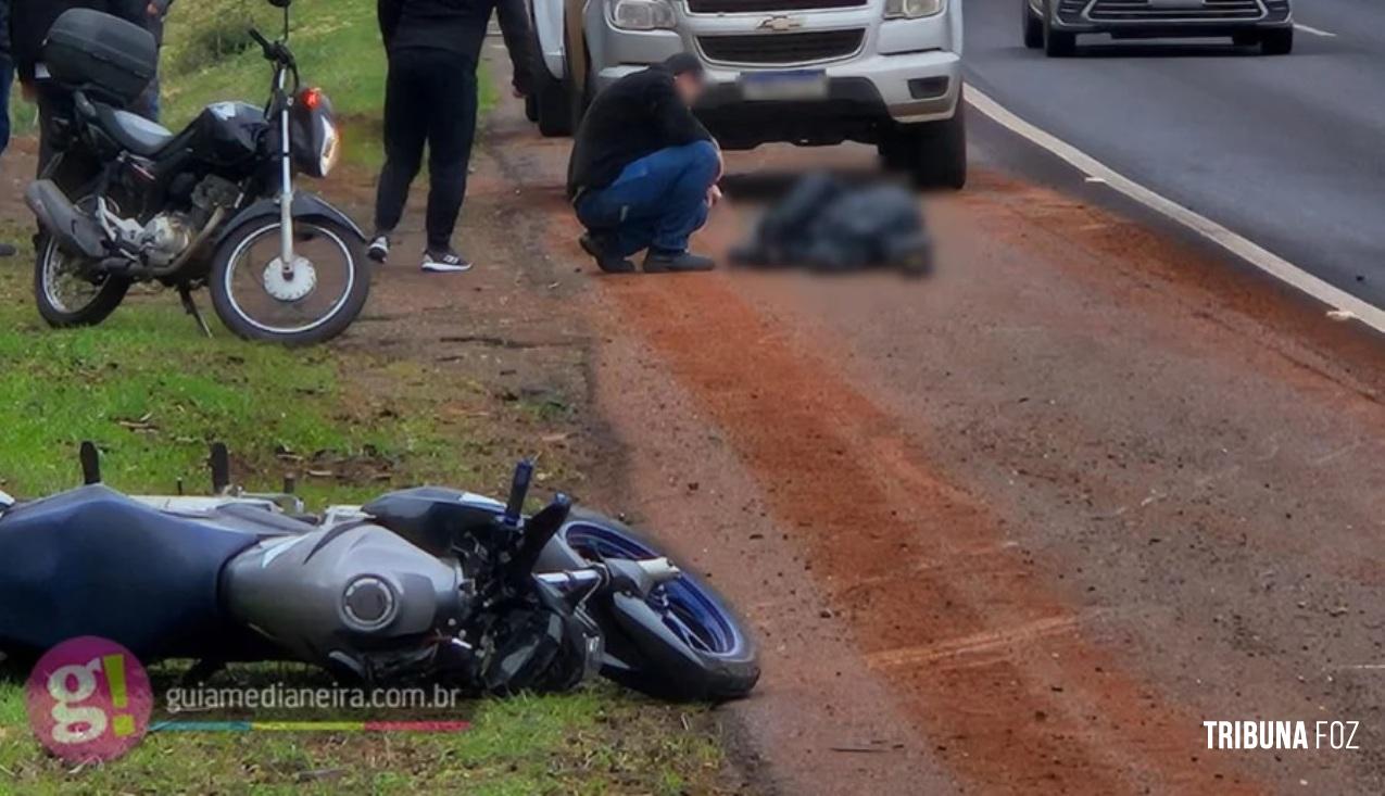 Motociclista fica ferido após atropelar cachorro e sofrer queda na BR-277 Motociclista fica ferido após atropelar cachorro e sofrer queda na BR-277