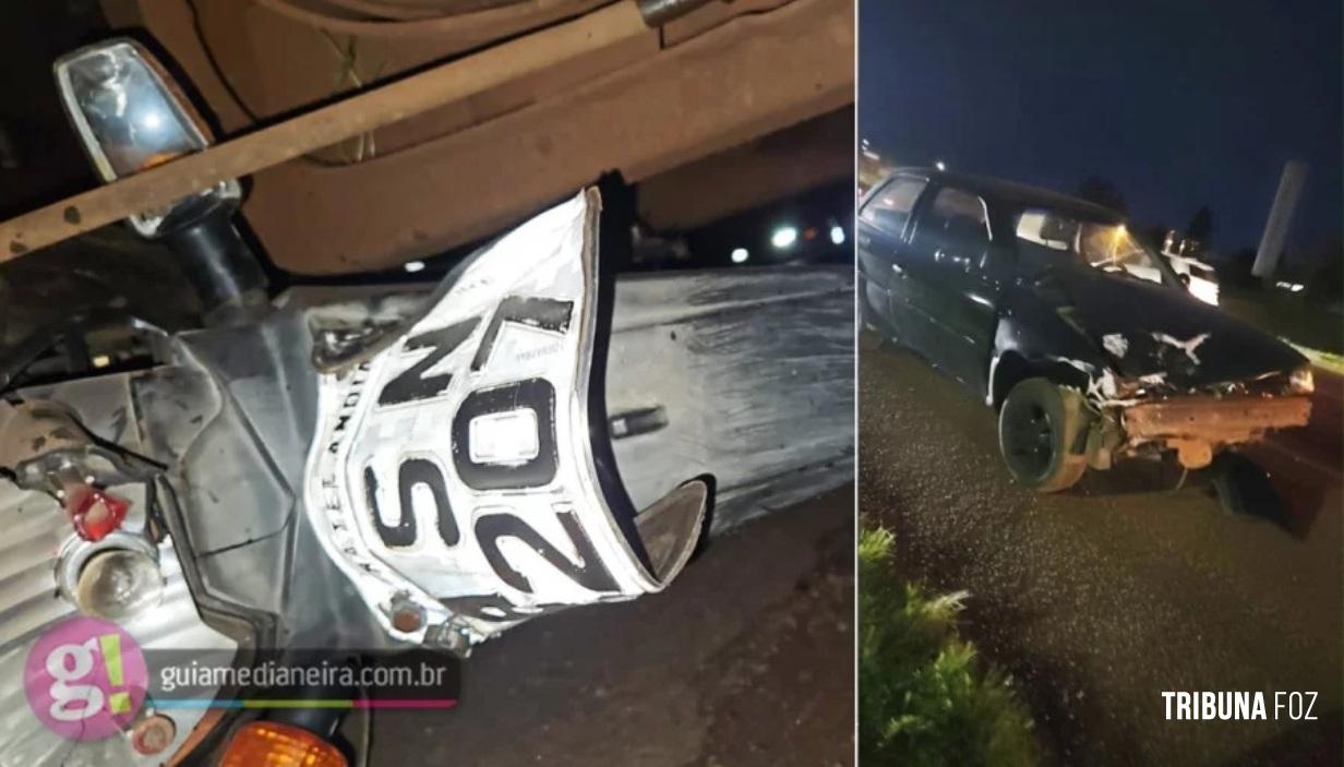 Mulher de 28 anos morre em acidente envolvendo moto, carro e caminhão na BR-277