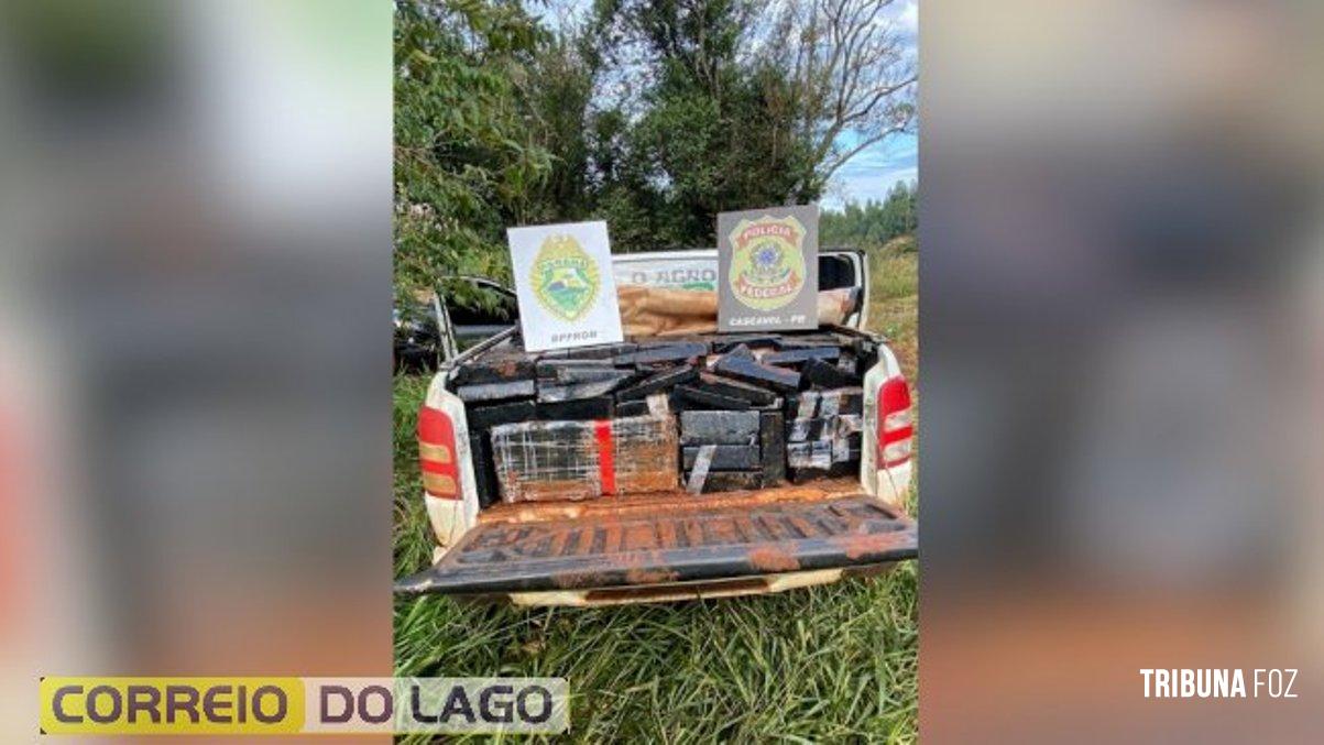 PF e PM apreendem 879 Kg de maconha em Santa Tereza do Oeste PF e PM apreendem 879 Kg de maconha em Santa Tereza do Oeste