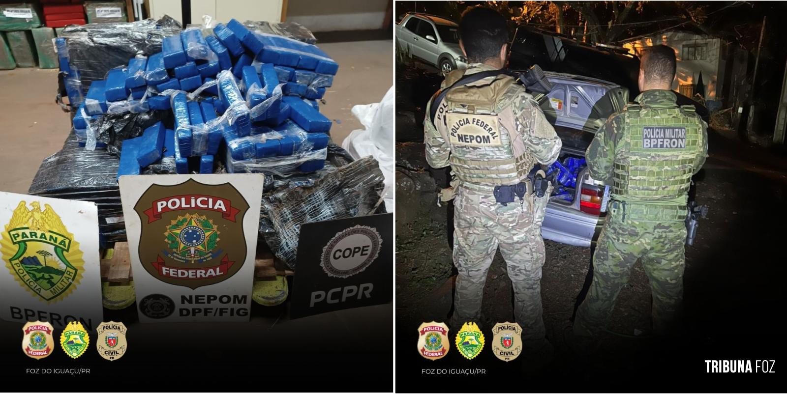 PF, PM e PC prendem duas pessoas com 303 Kg de maconha em Foz do Iguaçu PF, PM e PC prendem duas pessoas com 303 Kg de maconha em Foz do Iguaçu
