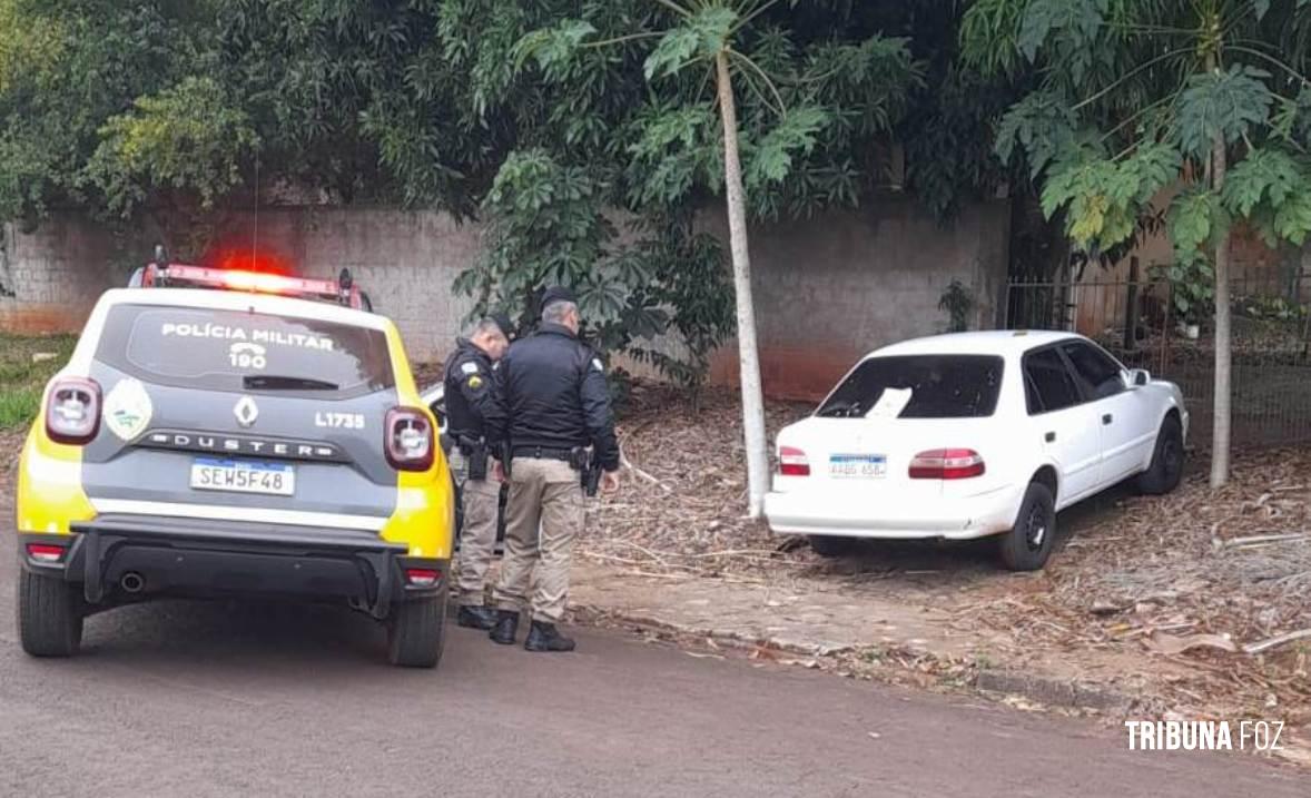 PM identifica e apreende veículo usado em tentativa de assalto com sinal identificador adulterado na Vila Yolanda PM identifica e apreende veículo usado em tentativa de assalto com sinal identificador adulterado na Vila Yolanda